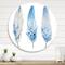 Designart - Blue Boho Feathers II - Lake House Metal Circle Wall Art